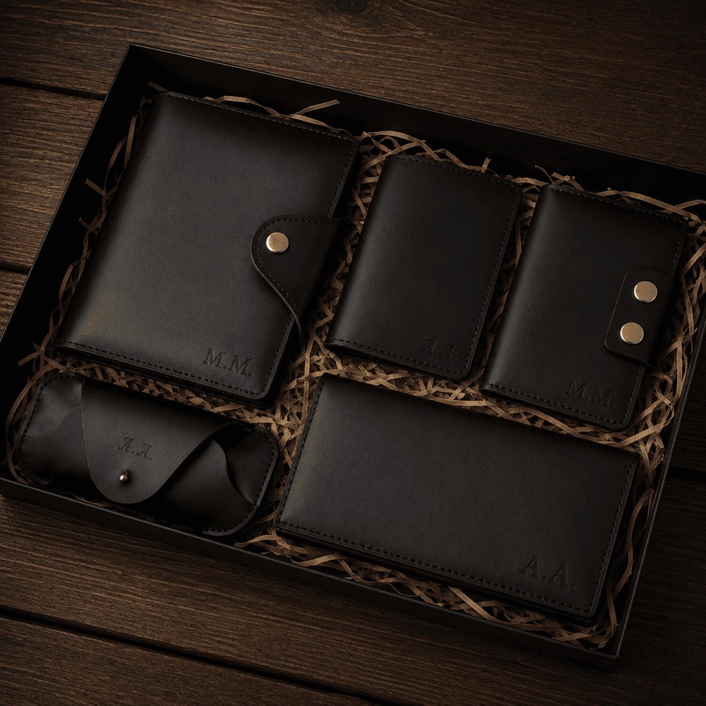Подарочный комплект кожаных изделий Steff Goods, чёрный