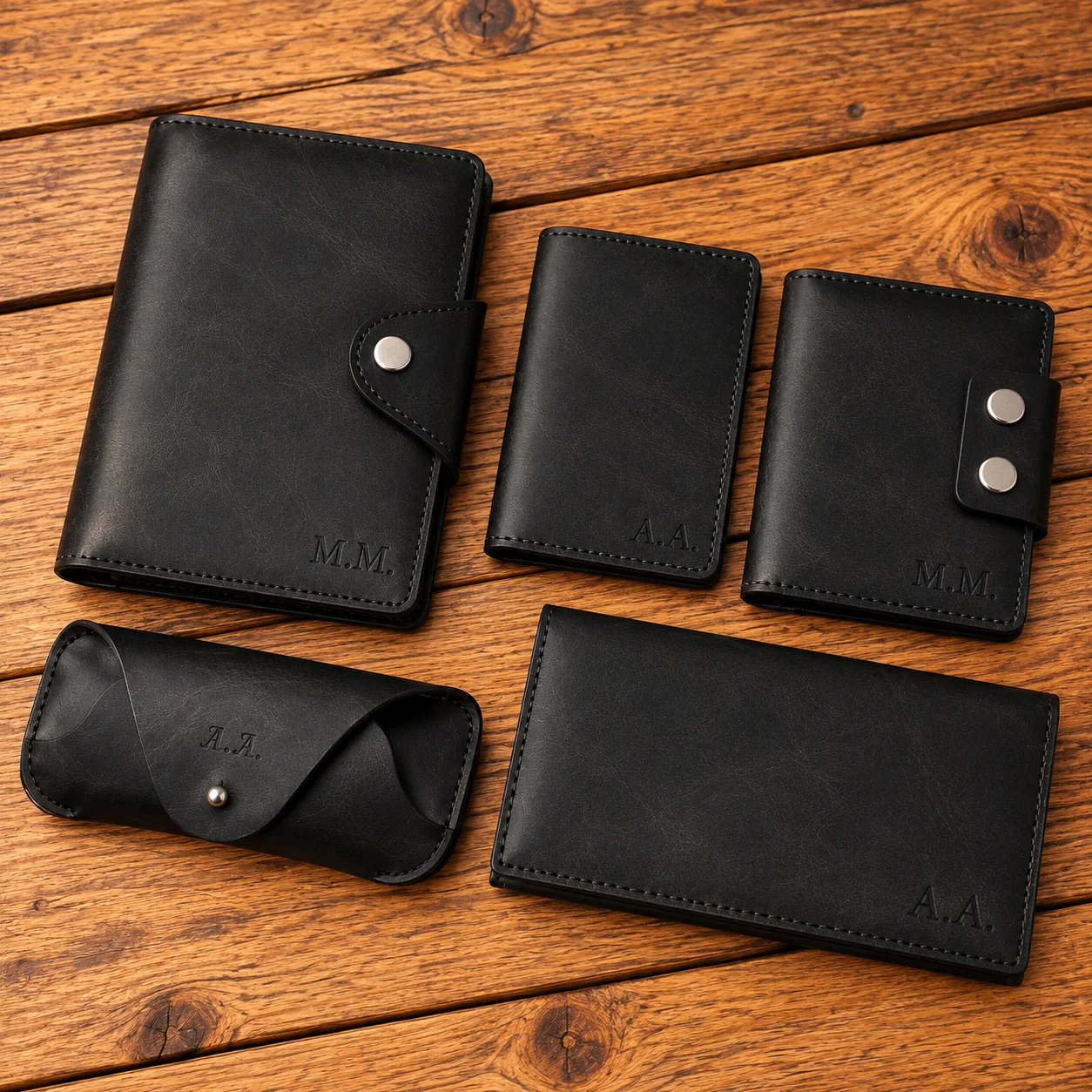 Подарочный комплект кожаных изделий Steff Goods, чёрный